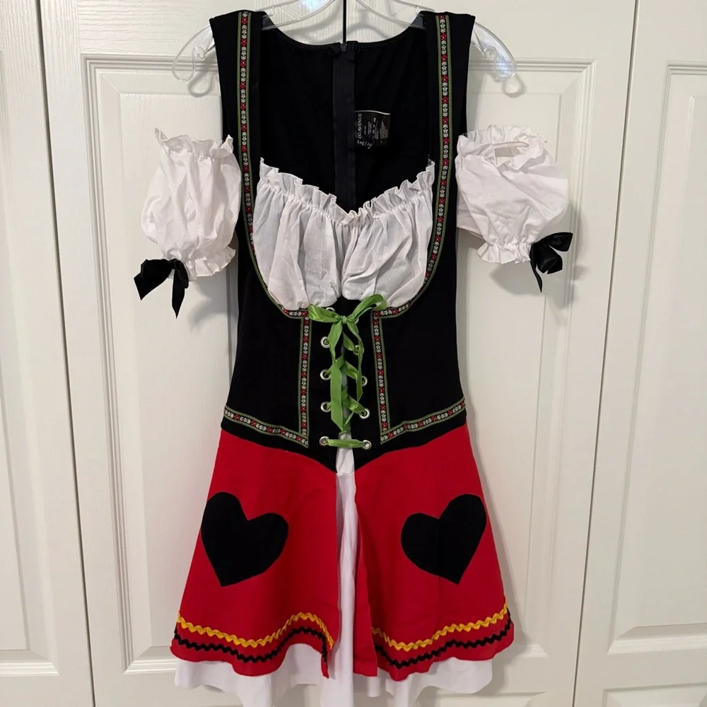 Bavarian Beauty Beer Maid Halloween Costume M/L Cosplay Oktoberfest Dirndl Dress - Picture 4 of 12